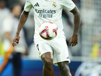 Vinicius Junior left winger of Real Madrid and Brazil during the warm-up before the La Liga match between Real Madrid CF and Deportivo Alavé...