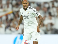 Eder Militao centre-back of Real Madrid and Brazil during the La Liga match between Real Madrid CF and Deportivo Alavés at Estadio Santiago...