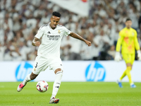 Eder Militao centre-back of Real Madrid and Brazil during the La Liga match between Real Madrid CF and Deportivo Alavés at Estadio Santiago...