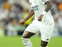 Vinicius Junior left winger of Real Madrid and Brazil during the La Liga match between Real Madrid CF and Deportivo Alavés at Estadio Santia...