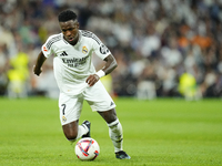 Vinicius Junior left winger of Real Madrid and Brazil during the La Liga match between Real Madrid CF and Deportivo Alavés at Estadio Santia...