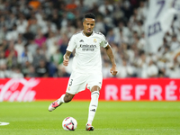 Eder Militao centre-back of Real Madrid and Brazil during the La Liga match between Real Madrid CF and Deportivo Alavés at Estadio Santiago...