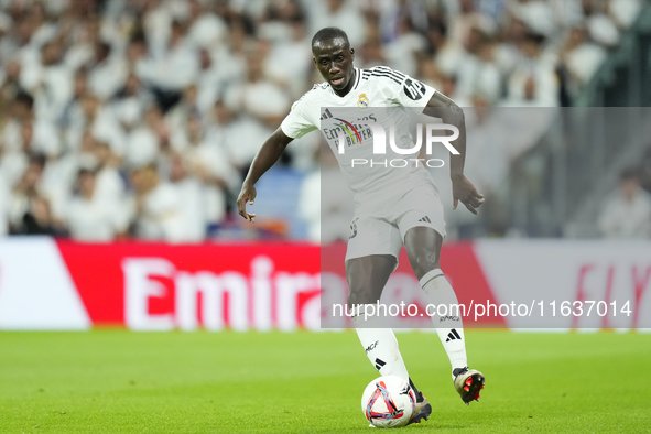 Ferland Mendy left-back of Real Madrid and France during the La Liga match between Real Madrid CF and Deportivo Alavés at Estadio Santiago B...