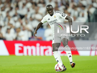 Ferland Mendy left-back of Real Madrid and France during the La Liga match between Real Madrid CF and Deportivo Alavés at Estadio Santiago B...