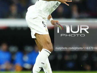 Kylian Mbappe centre-forward of Real Madrid and France during the La Liga match between Real Madrid CF and Deportivo Alavés at Estadio Santi...