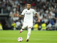 Eder Militao centre-back of Real Madrid and Brazil during the La Liga match between Real Madrid CF and Deportivo Alavés at Estadio Santiago...