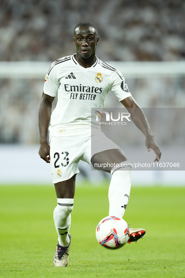 Ferland Mendy left-back of Real Madrid and France during the La Liga match between Real Madrid CF and Deportivo Alavés at Estadio Santiago B...