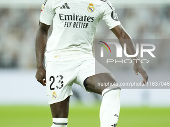 Ferland Mendy left-back of Real Madrid and France during the La Liga match between Real Madrid CF and Deportivo Alavés at Estadio Santiago B...