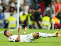 Kylian Mbappe centre-forward of Real Madrid and France during the La Liga match between Real Madrid CF and Deportivo Alavés at Estadio Santi...