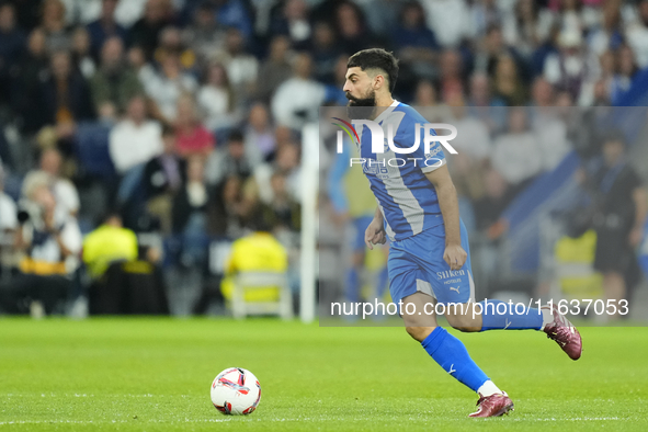 Asier Villalibre centre-forward of Alaves and Spain during the La Liga match between Real Madrid CF and Deportivo Alavés at Estadio Santiago...