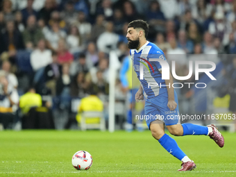 Asier Villalibre centre-forward of Alaves and Spain during the La Liga match between Real Madrid CF and Deportivo Alavés at Estadio Santiago...