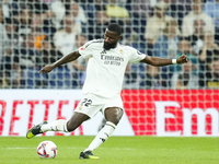 Antonio Rudiger centre-back of Real Madrid and Germany during the La Liga match between Real Madrid CF and Deportivo Alavés at Estadio Santi...