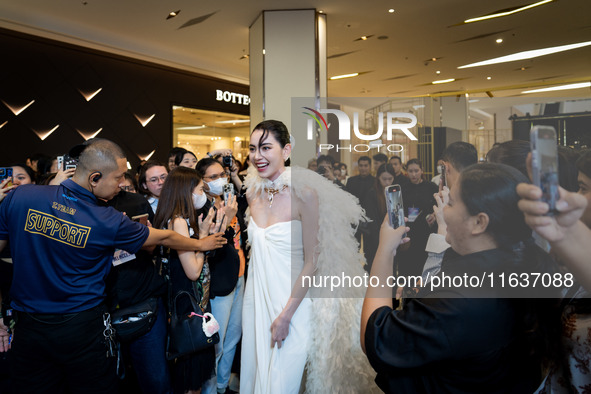 Davika 'Mai' Hoorne attends Day 3 of Bangkok International Fashion Week at Siam Paragon in Bangkok, Thailand, on October 4, 2024. 