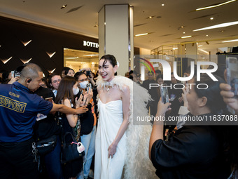 Davika 'Mai' Hoorne attends Day 3 of Bangkok International Fashion Week at Siam Paragon in Bangkok, Thailand, on October 4, 2024. (