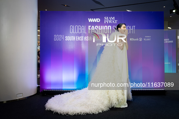 Davika 'Mai' Hoorne attends Day 3 of Bangkok International Fashion Week at Siam Paragon in Bangkok, Thailand, on October 4, 2024. 