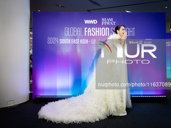 Davika 'Mai' Hoorne attends Day 3 of Bangkok International Fashion Week at Siam Paragon in Bangkok, Thailand, on October 4, 2024. (