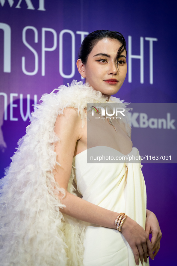 Davika 'Mai' Hoorne attends Day 3 of Bangkok International Fashion Week at Siam Paragon in Bangkok, Thailand, on October 4, 2024. 