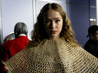 Models wear creations by ISSUE and get ready backstage before walking on the runway during Day 3 of Bangkok International Fashion Week at Si...