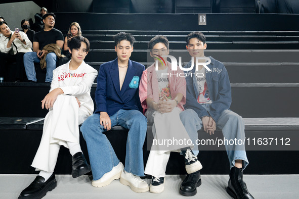 Members of the cast of 'Love Sick' attend a runway show during Day 3 of Bangkok International Fashion Week at Siam Paragon in Bangkok, Thail...