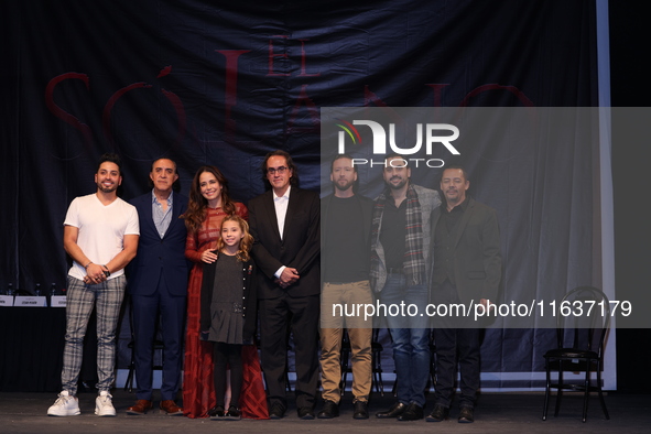 (L-R) Omar Suarez, Luis Felipe Tovar, Ana Claudia Talancon, Camila Suarez, Rafael Perrin, Edgar Mendez, Cesar Perrin, and Esteban Roman pose...