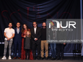 (L-R) Omar Suarez, Luis Felipe Tovar, Ana Claudia Talancon, Camila Suarez, Rafael Perrin, Edgar Mendez, Cesar Perrin, and Esteban Roman pose...