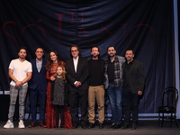 (L-R) Omar Suarez, Luis Felipe Tovar, Ana Claudia Talancon, Camila Suarez, Rafael Perrin, Edgar Mendez, Cesar Perrin, and Esteban Roman pose...