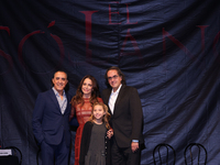 (L-R) Luis Felipe Tovar, Ana Claudia Talancon, Camila Suarez, and Rafael Perrin pose for photos during the 'El Sotano' press conference at T...