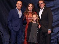 (L-R) Luis Felipe Tovar, Ana Claudia Talancon, Camila Suarez, and Rafael Perrin pose for photos during the 'El Sotano' press conference at T...