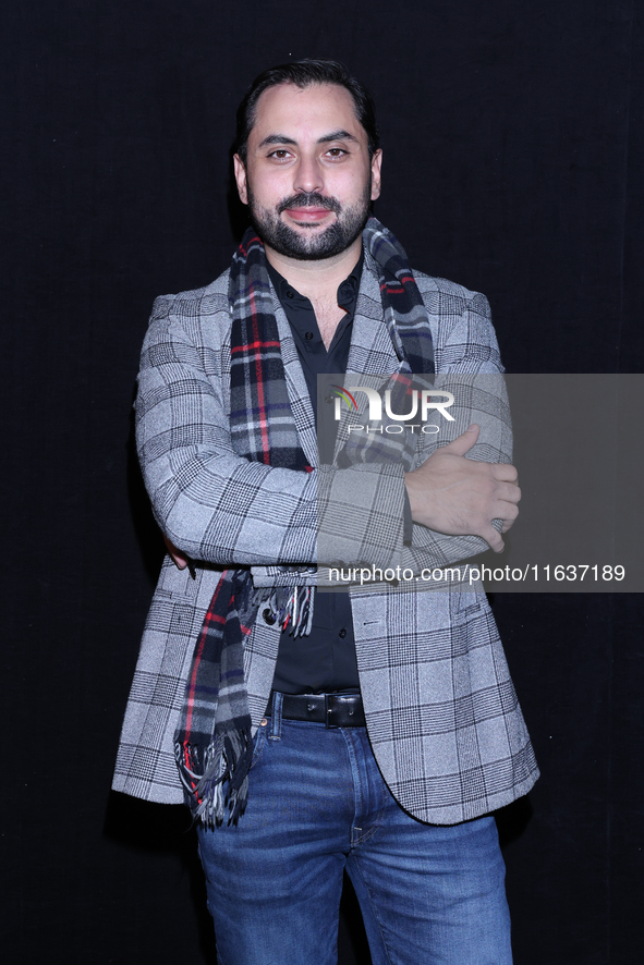 Cesar Perrin poses for photos during the 'El Sotano' press conference at Teatro Fernando Soler in Mexico City, Mexico, on October 4, 2024. 