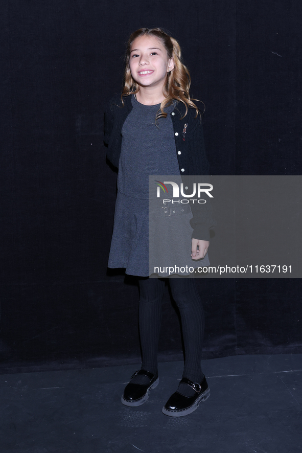 Camila Suarez poses for photos during the 'El Sotano' press conference at Teatro Fernando Soler in Mexico City, Mexico, on October 4, 2024. 