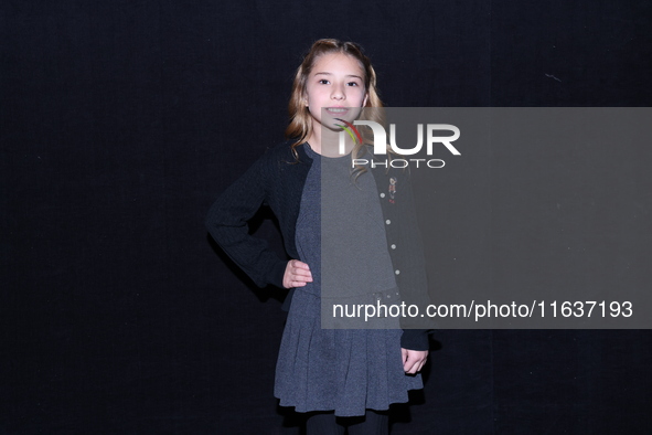 Camila Suarez poses for photos during the 'El Sotano' press conference at Teatro Fernando Soler in Mexico City, Mexico, on October 4, 2024. 