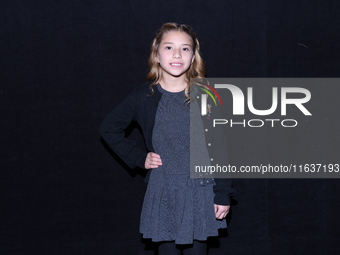 Camila Suarez poses for photos during the 'El Sotano' press conference at Teatro Fernando Soler in Mexico City, Mexico, on October 4, 2024....