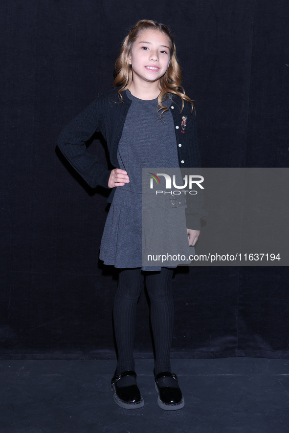 Camila Suarez poses for photos during the 'El Sotano' press conference at Teatro Fernando Soler in Mexico City, Mexico, on October 4, 2024. 