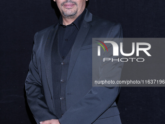 Esteban Roman poses for photos during the 'El Sotano' press conference at Teatro Fernando Soler in Mexico City, Mexico, on October 4, 2024....