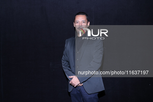 Esteban Roman poses for photos during the 'El Sotano' press conference at Teatro Fernando Soler in Mexico City, Mexico, on October 4, 2024. 