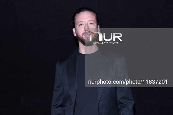 Edgar Mendez poses for photos during the 'El Sotano' press conference at Teatro Fernando Soler in Mexico City, Mexico, on October 4, 2024. 