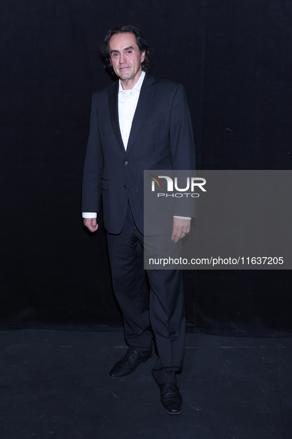 Rafael Perrin poses for photos during the 'El Sotano' press conference at Teatro Fernando Soler in Mexico City, Mexico, on October 4, 2024. 