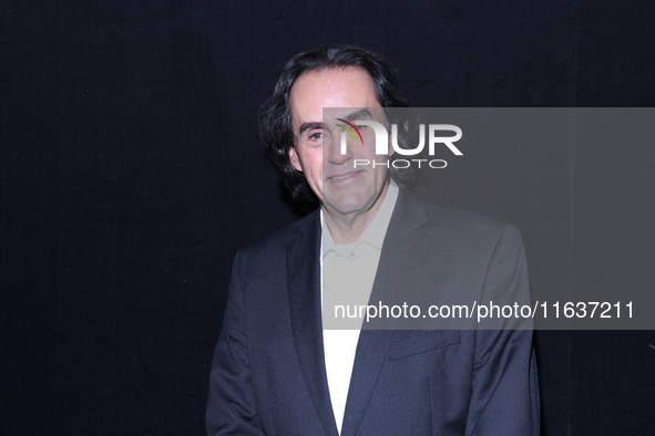 Rafael Perrin poses for photos during the 'El Sotano' press conference at Teatro Fernando Soler in Mexico City, Mexico, on October 4, 2024. 