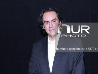 Rafael Perrin poses for photos during the 'El Sotano' press conference at Teatro Fernando Soler in Mexico City, Mexico, on October 4, 2024....