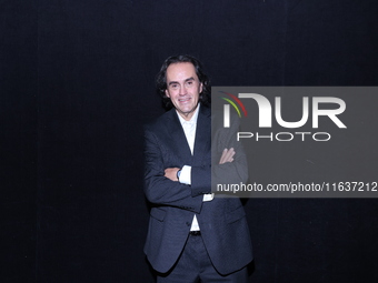 Rafael Perrin poses for photos during the 'El Sotano' press conference at Teatro Fernando Soler in Mexico City, Mexico, on October 4, 2024....