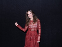 Ana Claudia Talancon poses for photos during the 'El Sotano' press conference at Teatro Fernando Soler in Mexico City, Mexico, on October 4,...