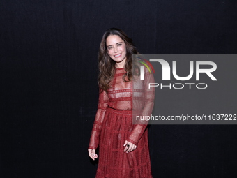 Ana Claudia Talancon poses for photos during the 'El Sotano' press conference at Teatro Fernando Soler in Mexico City, Mexico, on October 4,...