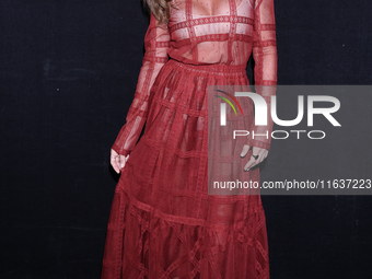 Ana Claudia Talancon poses for photos during the 'El Sotano' press conference at Teatro Fernando Soler in Mexico City, Mexico, on October 4,...