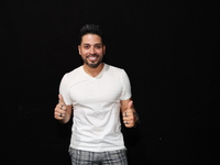 Omar Suarez poses for photos during the 'El Sotano' press conference at Teatro Fernando Soler in Mexico City, Mexico, on October 4, 2024. (