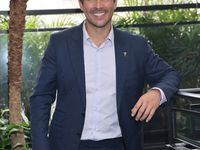 Victor Gonzalez Herrera poses for photos during the 'Podcast Linea Morada' press conference at Terraza Bichicori in Mexico City, Mexico, on...