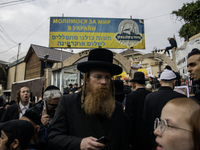 Orthodox Jewish pilgrims pray near the tomb of Rabbi Nachman while celebrating Rosh Hashanah, the Jewish New Year, as Russia continues the w...