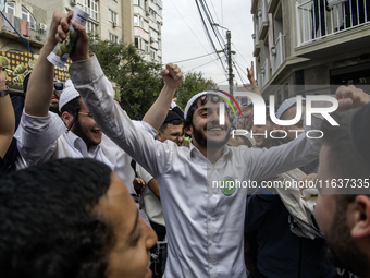 Orthodox Jewish pilgrims dance outside the tomb of Rabbi Nachman while celebrating Rosh Hashanah, the Jewish New Year, as Russia continues t...