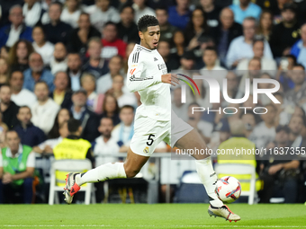 Jude Bellingham central midfield of Real Madrid and England during the La Liga match between Real Madrid CF and Deportivo Alavés at Estadio...