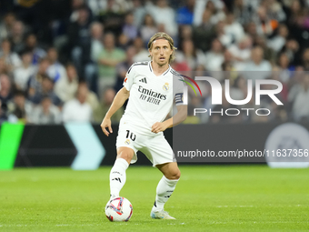 Luka Modric central midfield of Real Madrid and Croatia during the La Liga match between Real Madrid CF and Deportivo Alavés at Estadio Sant...