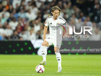 Luka Modric central midfield of Real Madrid and Croatia during the La Liga match between Real Madrid CF and Deportivo Alavés at Estadio Sant...